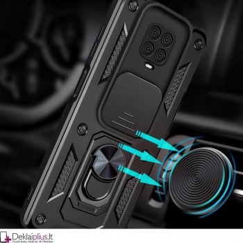 5in1 smūgiams atsparus dėklas su žiedu ir kameros apsauga (Xiaomi Redmi Note 9S/Note 9 Pro)
